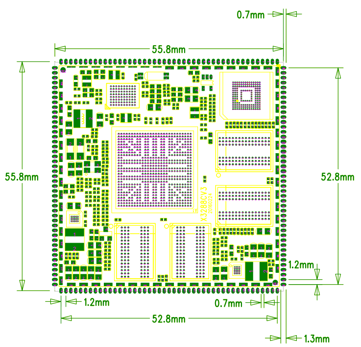 X3288 核心板结构尺寸