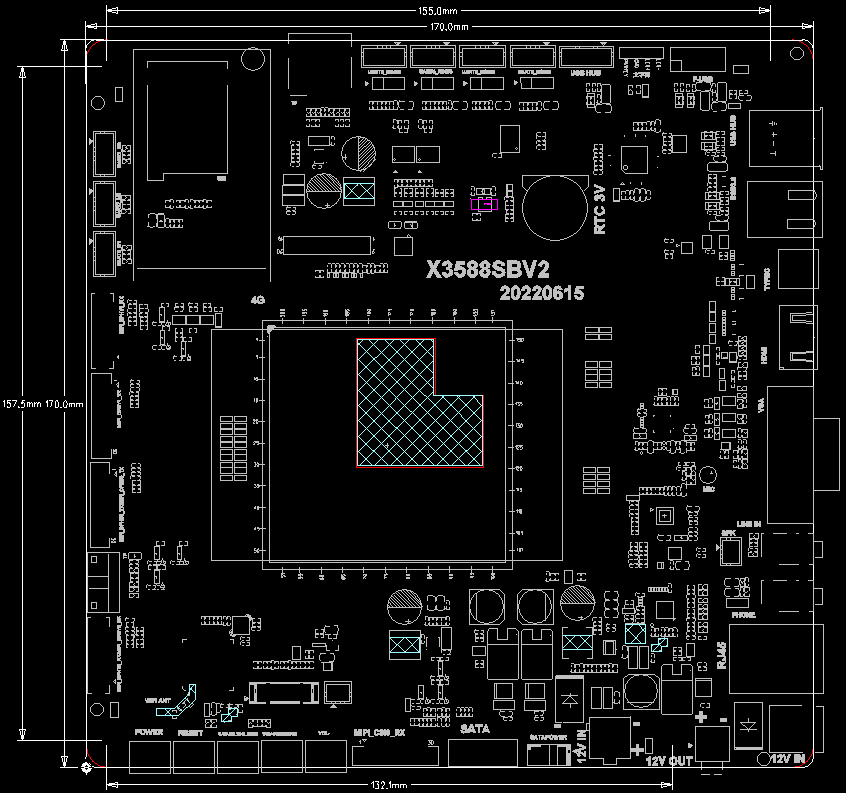 X3588S mini ITX 产品尺寸图