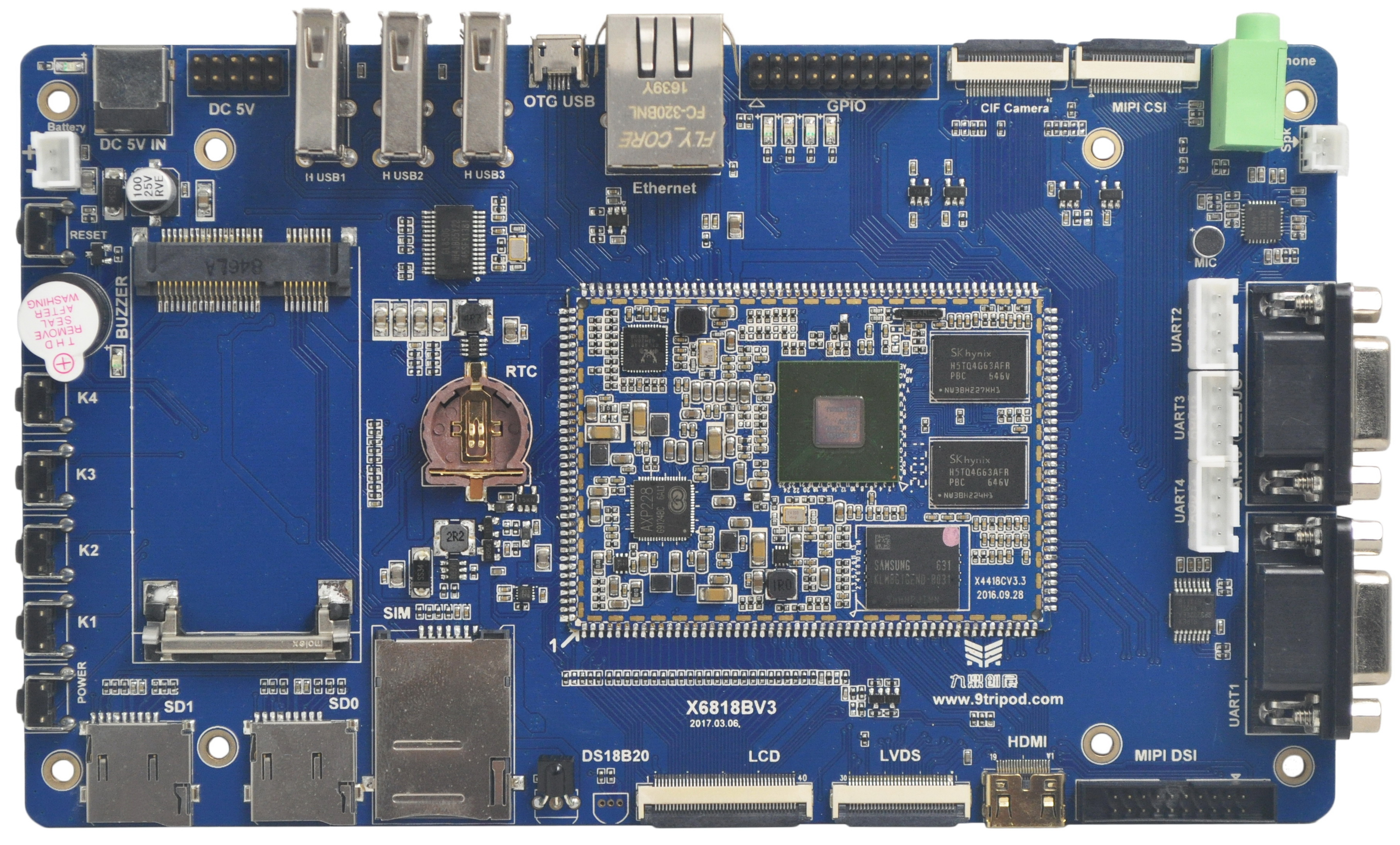 X6818 开发板外观