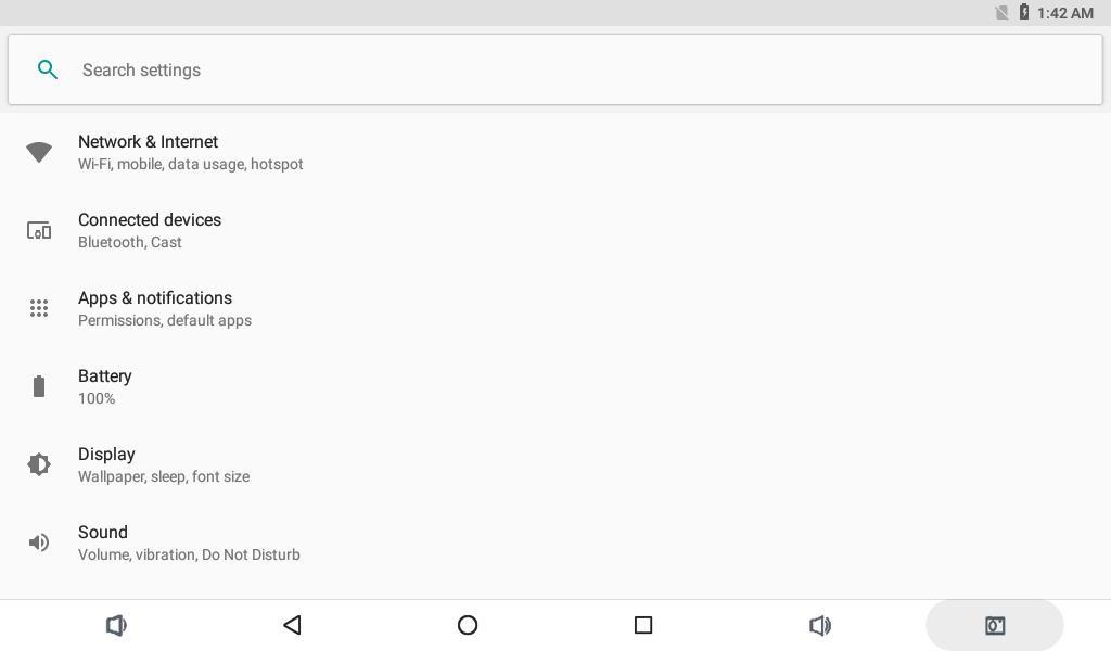 Android settings