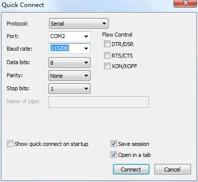 SecureCRT serial configuration
