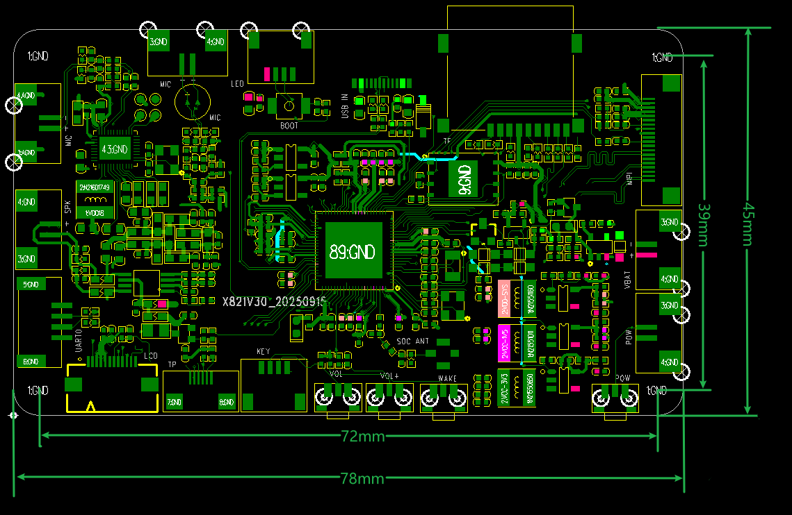 X821V30 mechanical drawing