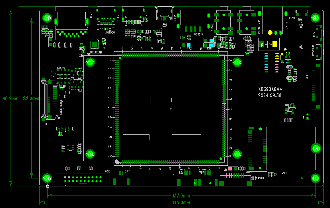 X8390 mechanical drawing